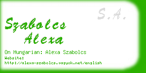 szabolcs alexa business card